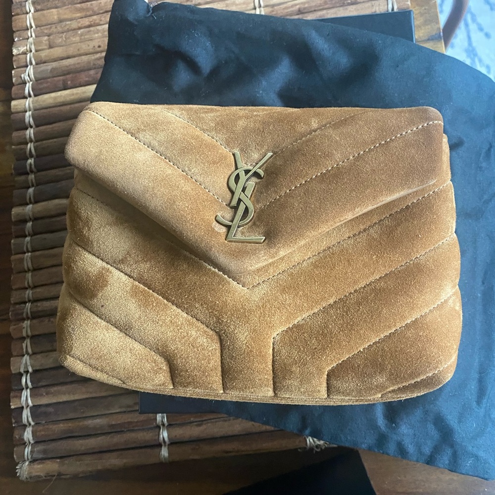 Saint Laurent Tan Leather Clutch